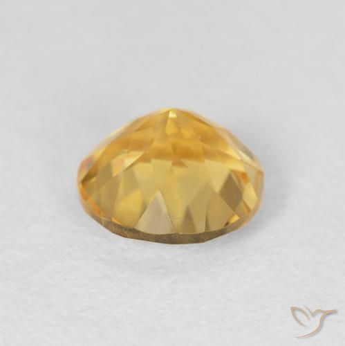 Citrino Dorado medio natural de 1.61 ct, Redondo, VVS