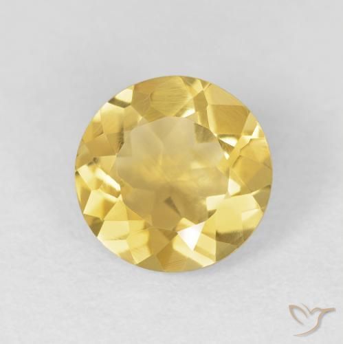 Citrino Naranja dorado natural de 1.67 ct, Redondo, VVS
