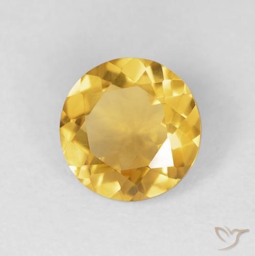 Citrino Oro natural de 1.62 ct, Redondo, VVS