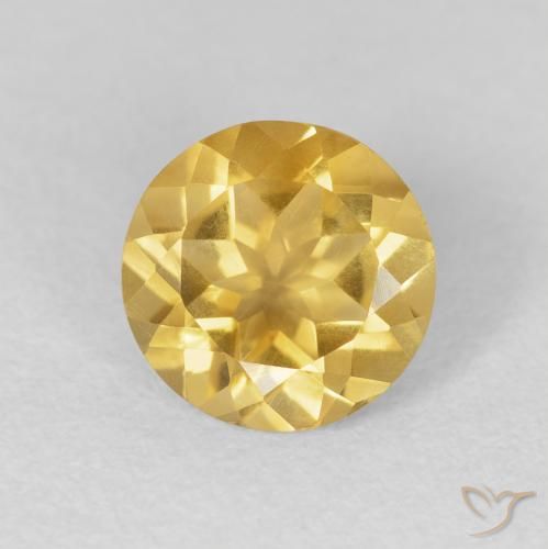 1.63ct Natural Dorado medio Citrino, Redondo, VVS