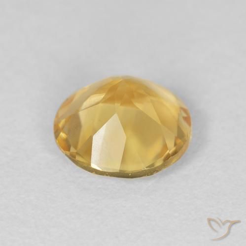 Citrino Dorado medio natural de 1.63 ct, Redondo, VVS