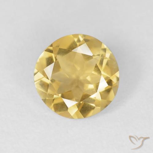 1.38ct Natural Dorado medio Citrino, Redondo, VVS
