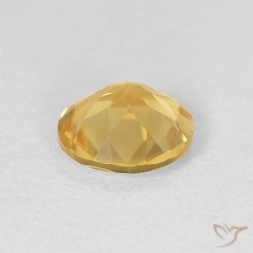 Citrino Dorado medio natural de 1.38 ct, Redondo, VVS