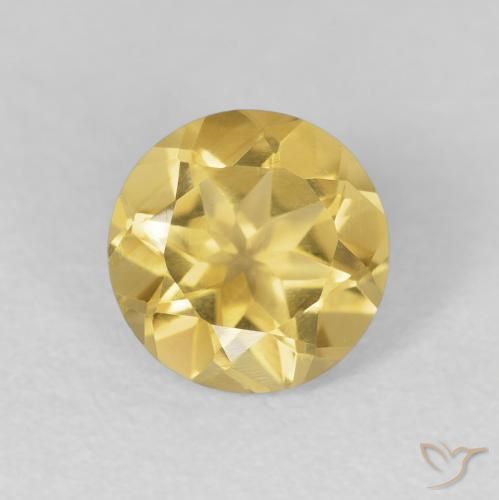 1.73ct Natural Dorado medio Citrino, Redondo, VVS