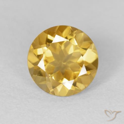 1.78ct Natural Dorado medio Citrino, Redondo, VVS