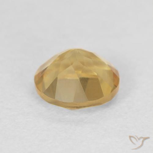 Citrino Dorado medio natural de 1.29 ct, Redondo, VVS