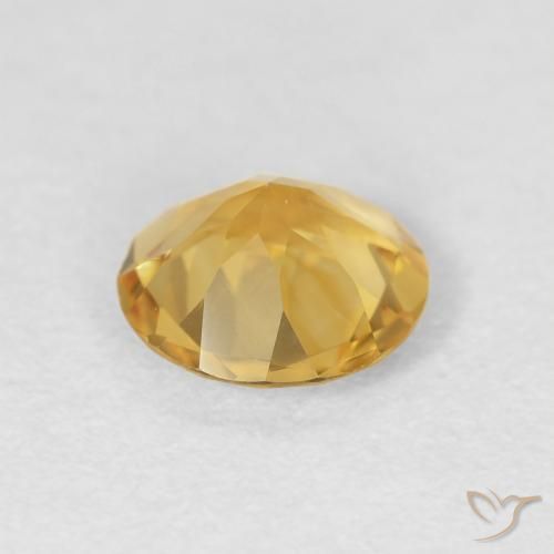 Citrino Dorado medio natural de 0.95 ct, Redondo, VVS
