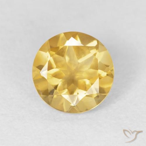 1.06ct Natural Dorado medio Citrino, Redondo, VVS