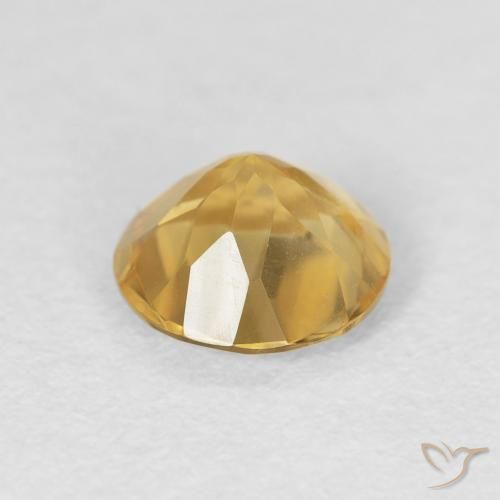 Citrino Dorado medio natural de 1.06 ct, Redondo, VVS