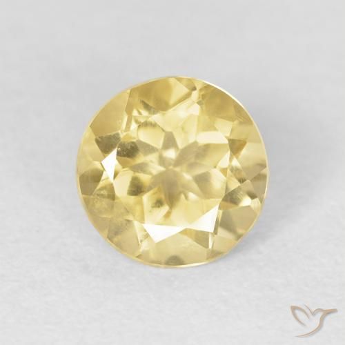 1.20ct Natural Amarillo medio Citrino, Redondo, VVS