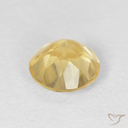 Citrino Amarillo medio natural de 1.20 ct, Redondo, VVS