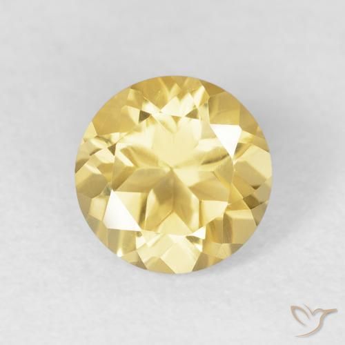 1.30ct Natural Amarillo dijón Citrino, Redondo, VVS