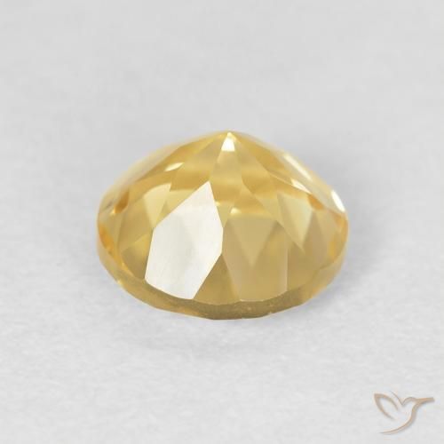 Citrino Amarillo dijón natural de 1.30 ct, Redondo, VVS