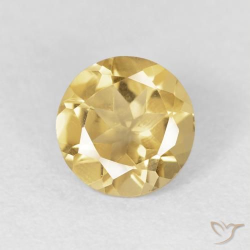1.15ct Natural Dorado medio Citrino, Redondo, VVS