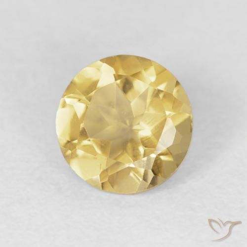 Citrino Dorado medio natural de 1.15 ct, Redondo, VVS