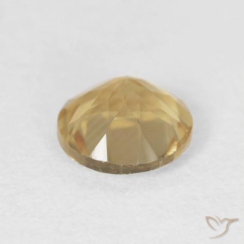 Citrino Dorado medio natural de 1.15 ct, Redondo, VVS