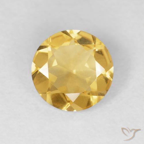 0.94ct Natural Dorado medio Citrino, Redondo, VVS