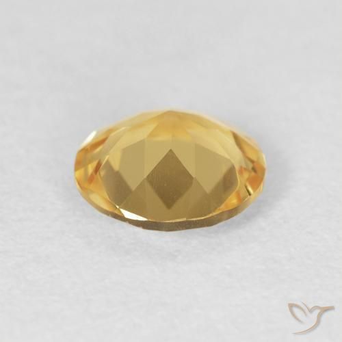 Citrino Dorado medio natural de 0.94 ct, Redondo, VVS