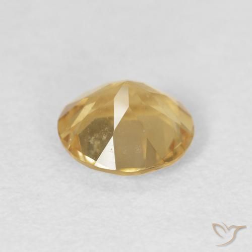 Citrino Dorado medio natural de 0.95 ct, Redondo, VVS