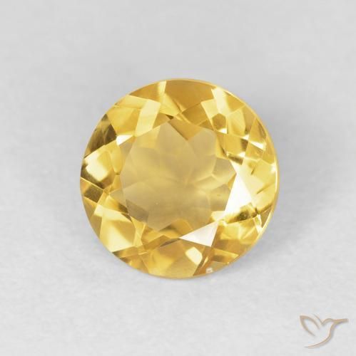 Citrino Dorado natural de 1.71 ct, Redondo, VVS