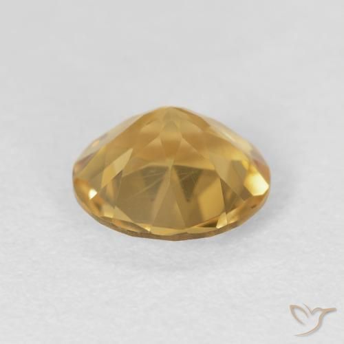 Citrino Dorado medio natural de 1.52 ct, Redondo, VVS