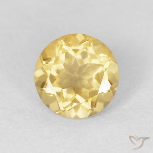 1.17ct Natural Amarillo medio Citrino, Redondo, VVS
