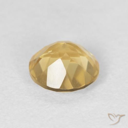 Citrino Amarillo medio natural de 1.17 ct, Redondo, VVS