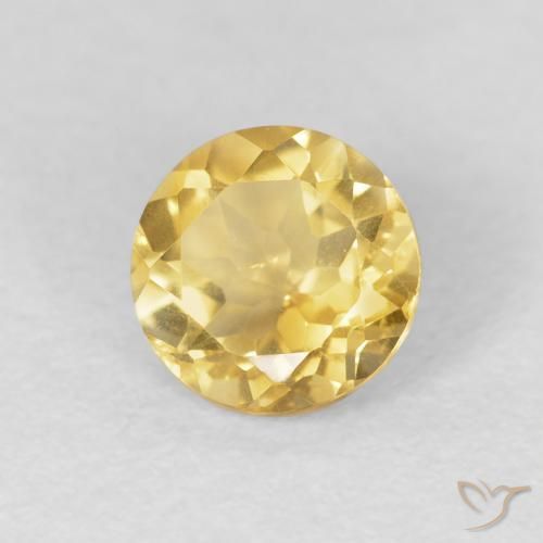 Citrino Oro natural de 1.15 ct, Redondo, VVS-VS