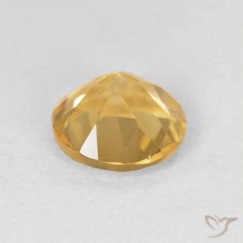 Citrino Dorado medio natural de 1.69 ct, Redondo, VVS-VS