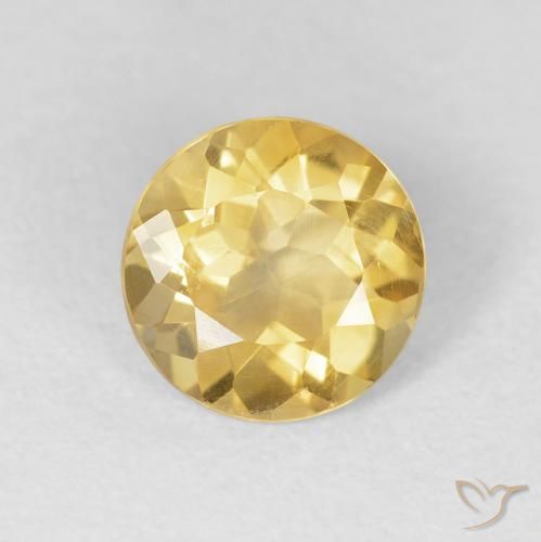 1.60ct Natural Dorado intenso Citrino, Redondo, VVS-VS