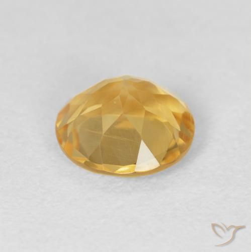 Citrino Dorado intenso natural de 1.60 ct, Redondo, VVS-VS