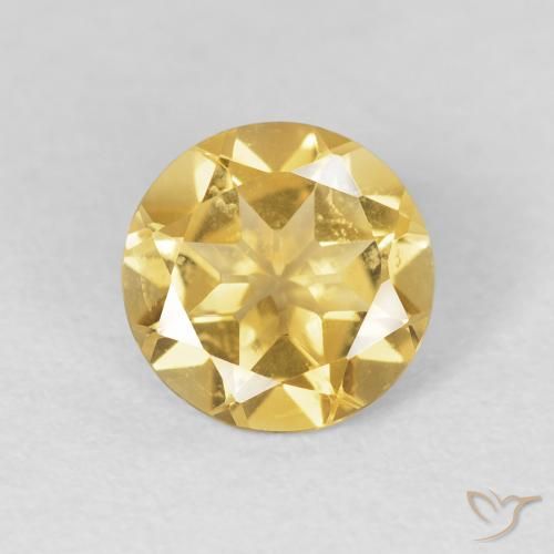 1.64ct Natural Dorado medio Citrino, Redondo, VVS-VS