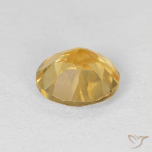 Citrino Dorado medio natural de 1.64 ct, Redondo, VVS-VS