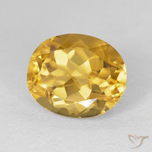 Citrino Dorado intenso natural de 5.03 ct, Ovalada, VVS-VS