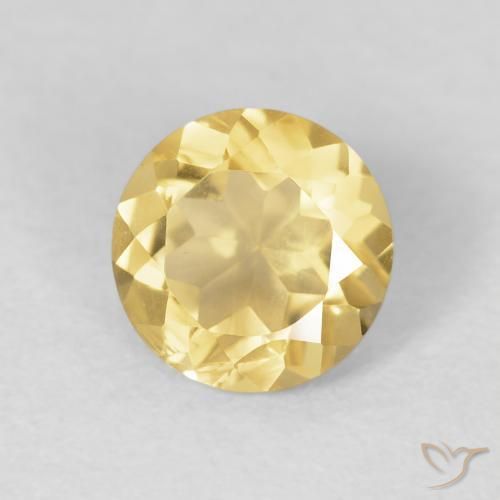 Citrino Dorado medio natural de 1.12 ct, Redondo, VVS-VS