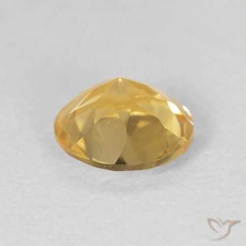 Citrino Dorado medio natural de 1.12 ct, Redondo, VVS-VS