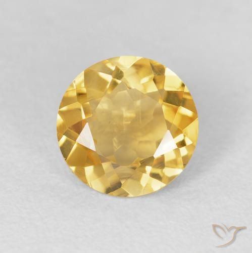 1.63ct Natural Naranja dorado Citrino, Redondo, VVS
