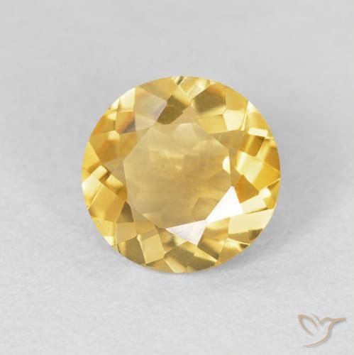 Citrino Naranja dorado natural de 1.63 ct, Redondo, VVS