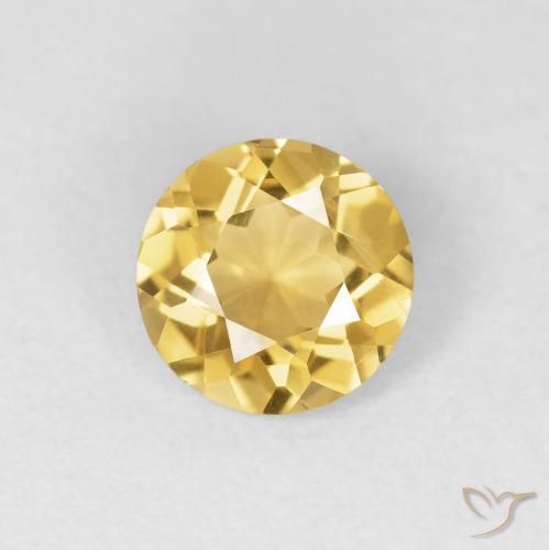 1.08ct Natural Dorado medio Citrino, Redondo, VVS