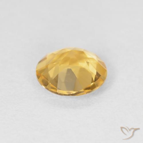 Citrino Dorado medio natural de 1.08 ct, Redondo, VVS