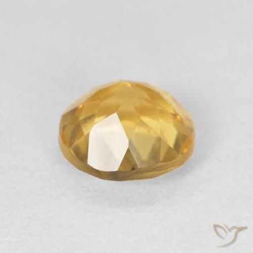 Citrino Dorado medio natural de 1.92 ct, Redondo, VVS