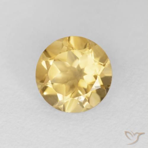 Citrino Oro natural de 1.23 ct, Redondo, VVS