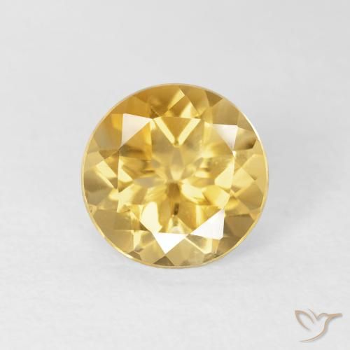 1.73ct Natural Dorado medio Citrino, Redondo, VVS