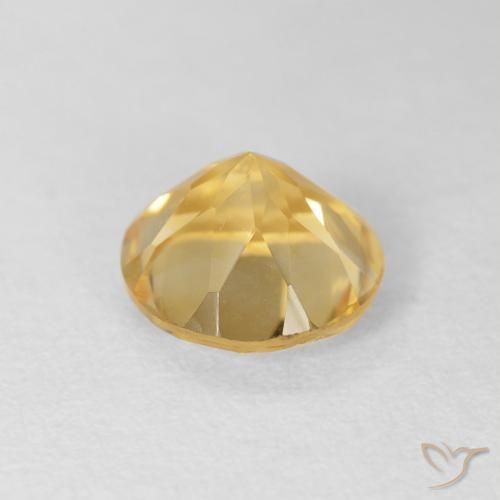 Citrino Dorado medio natural de 1.73 ct, Redondo, VVS