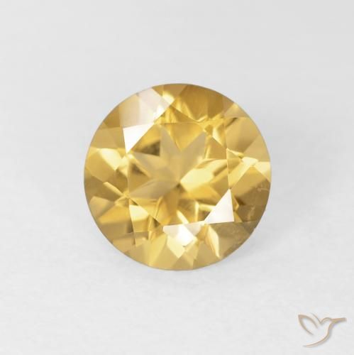 1.10ct Natural Dorado medio Citrino, Redondo, VVS