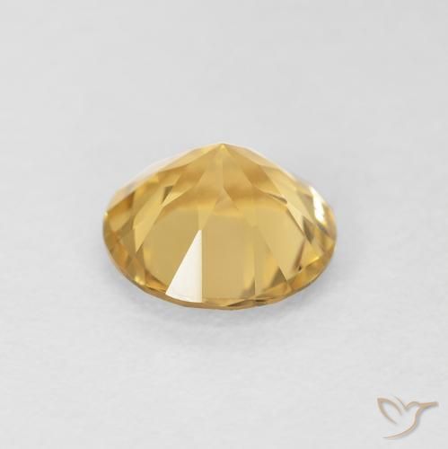 Citrino Dorado medio natural de 1.10 ct, Redondo, VVS