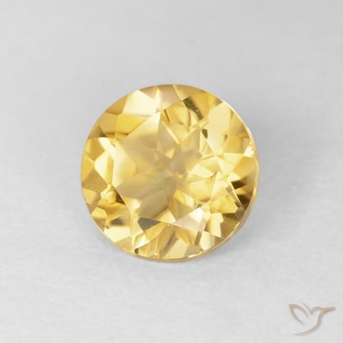 Citrino Oro natural de 1.58 ct, Redondo, VVS