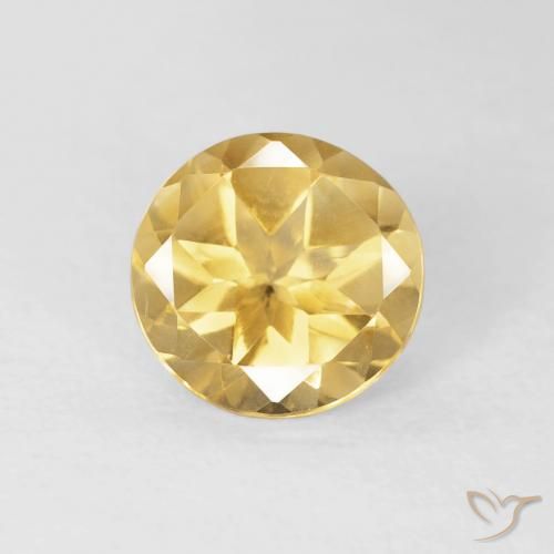 1.62ct Natural Dorado medio Citrino, Redondo, VVS