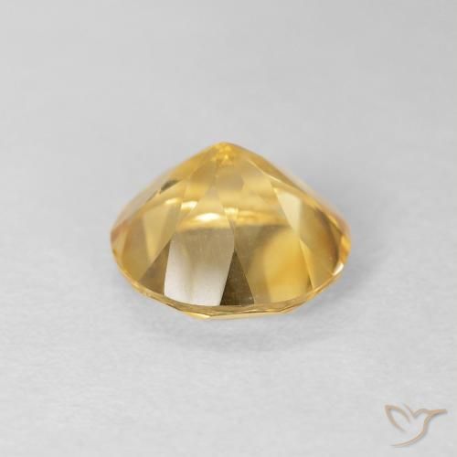 Citrino Dorado medio natural de 1.62 ct, Redondo, VVS