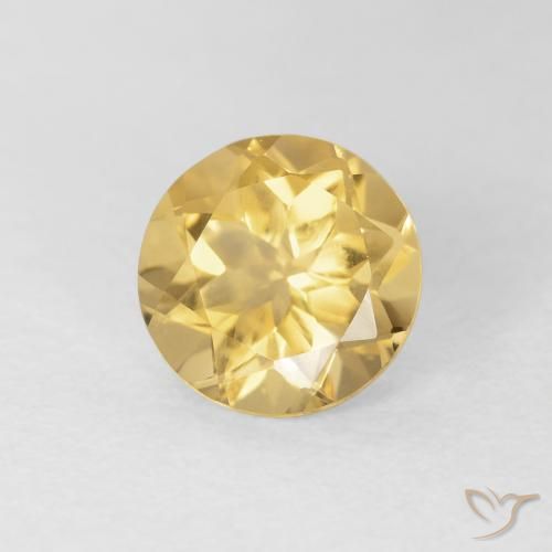Citrino Oro natural de 1.55 ct, Redondo, VVS